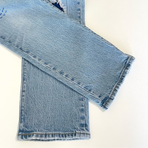 Res Ipsa Custom Levi’s Jeans Wedgie Straight Ankle High Waist Tango Light 25 - Picture 12 of 16